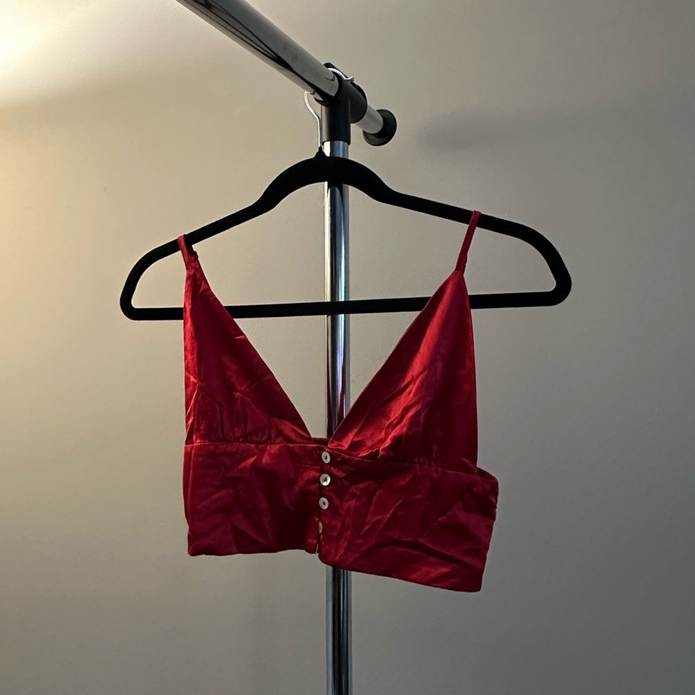 Forever 21 | Red Sleeveless Crop Bustier Tank Top | S